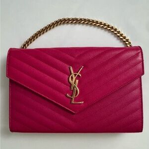 Yves Saint Laurent Fuchsia Quilted Shoulder Bag w/COA
